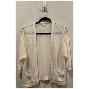 SILENCE + NOISE Cream Light Weighted Open Cardigan